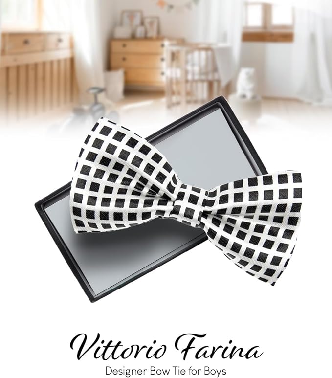 Vittorio Farina Boy's Design Satin Bow Tie