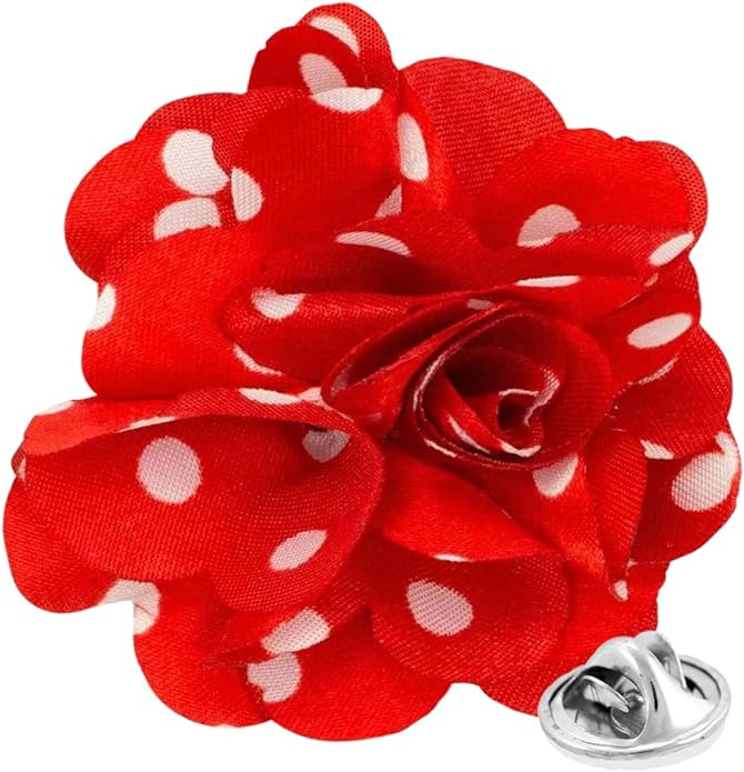 Vittorio Vico Unisex Polka Dot Flower Lapel Pin