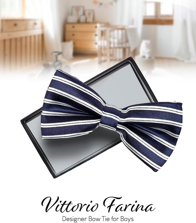 Vittorio Farina Boy's Design Satin Bow Tie