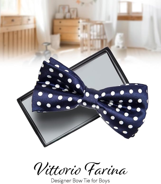 Vittorio Farina Boy's Design Satin Bow Tie