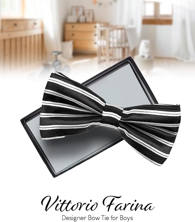 Vittorio Farina Boy's Design Satin Bow Tie