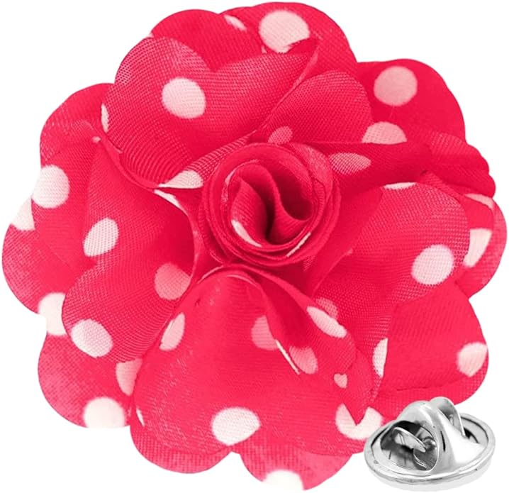 Vittorio Vico Unisex Polka Dot Flower Lapel Pin