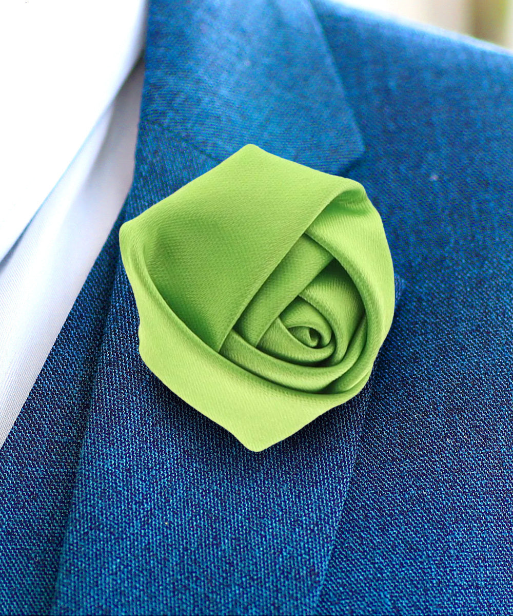 Vittorio Vico Unisex Satin Rose Bud Flower Lapel Pin