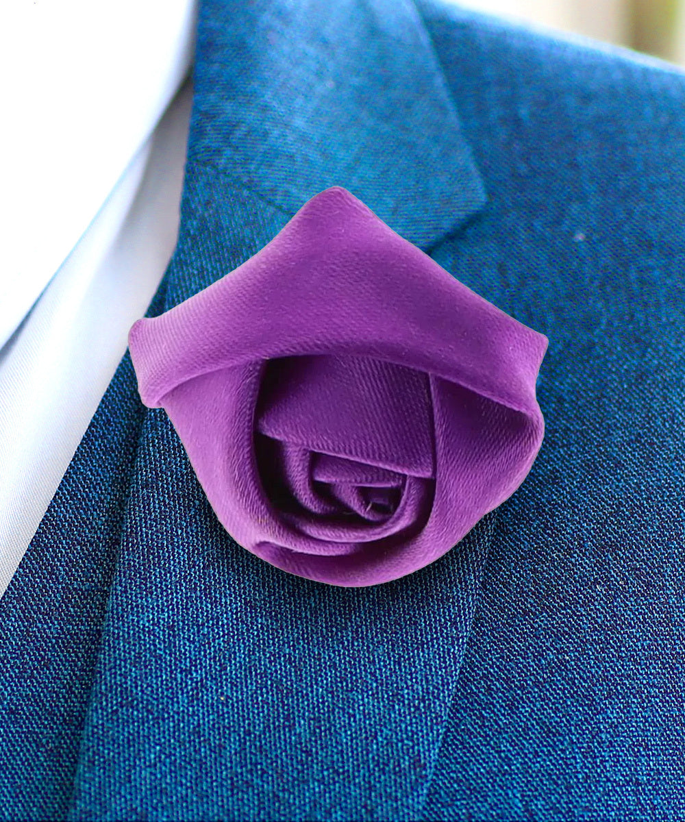 Vittorio Vico Unisex Satin Rose Bud Flower Lapel Pin