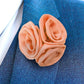 Vittorio Vico Unisex Trio Cluster Satin Flower Lapel Pin