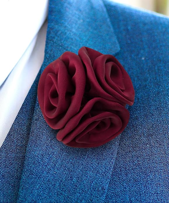 Vittorio Vico Unisex Trio Cluster Satin Flower Lapel Pin