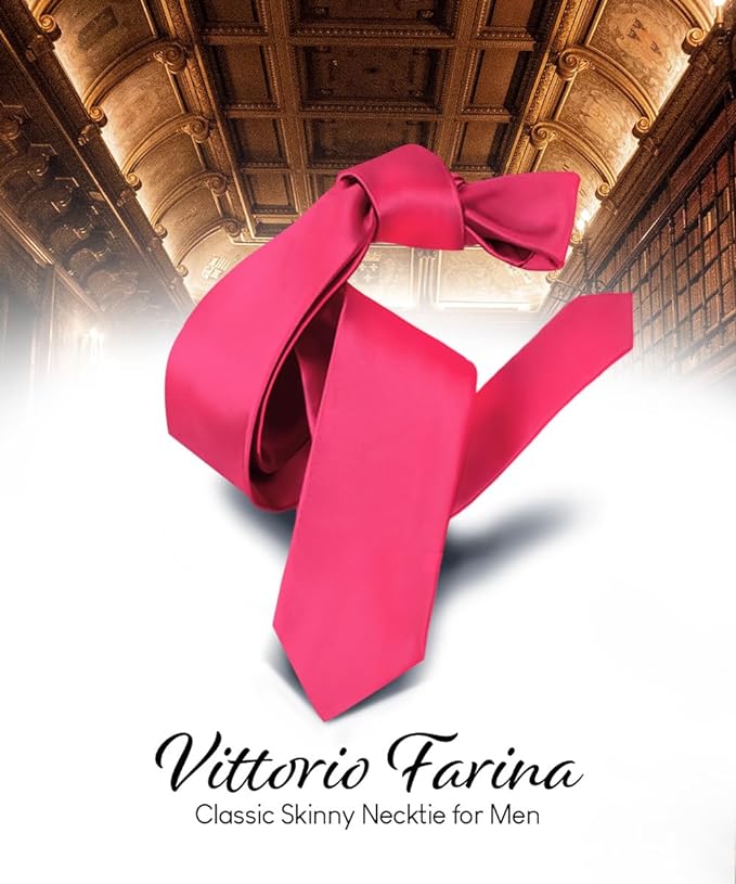 Vittorio Farina Men's Satin Skinny Necktie