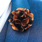 Vittorio Vico Unisex Two Tone Satin Flower Lapel Pin