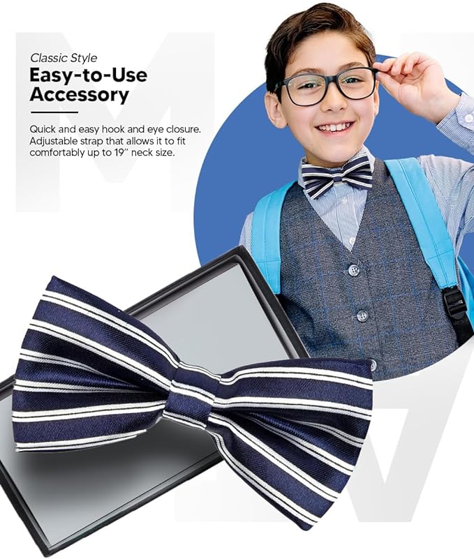 Vittorio Farina Boy's Design Satin Bow Tie