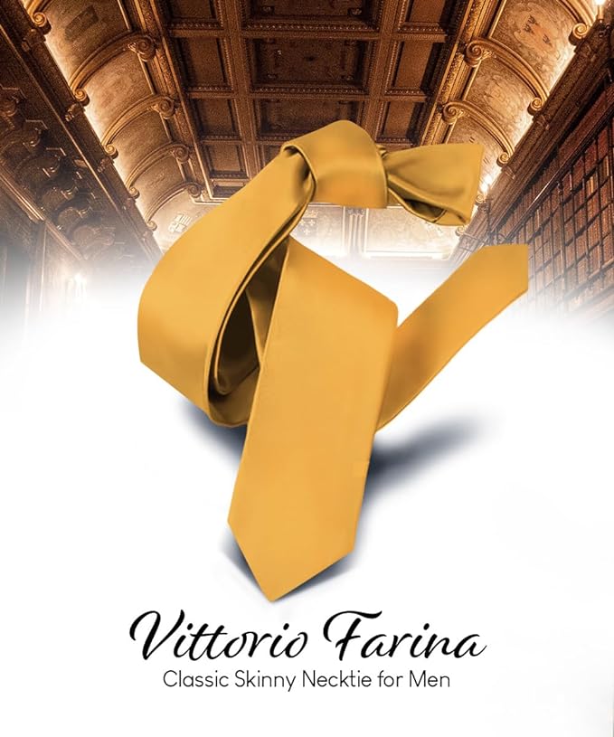 Vittorio Farina Men's Satin Skinny Necktie