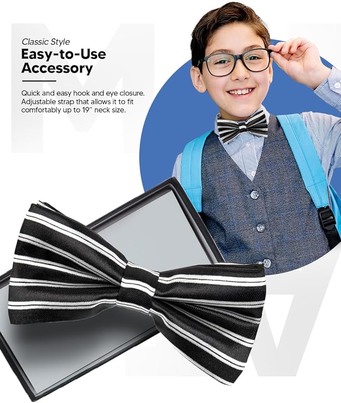 Vittorio Farina Boy's Design Satin Bow Tie