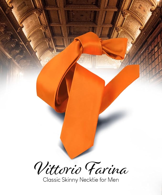 Vittorio Farina Men's Satin Skinny Necktie