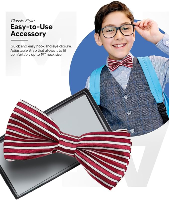 Vittorio Farina Boy's Design Satin Bow Tie