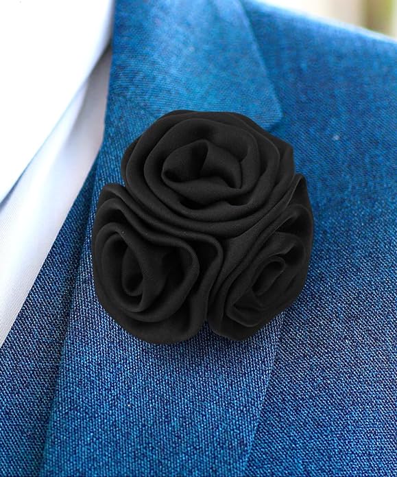 Vittorio Vico Unisex Trio Cluster Satin Flower Lapel Pin