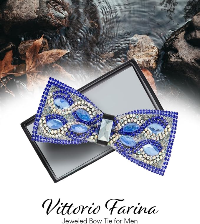 Vittorio Farina Men's Jeweled Bow Tie in Gift Box