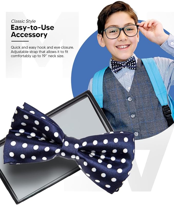 Vittorio Farina Boy's Design Satin Bow Tie