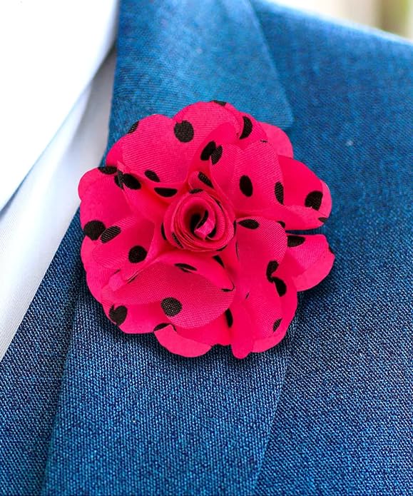 Vittorio Vico Unisex Polka Dot Flower Lapel Pin