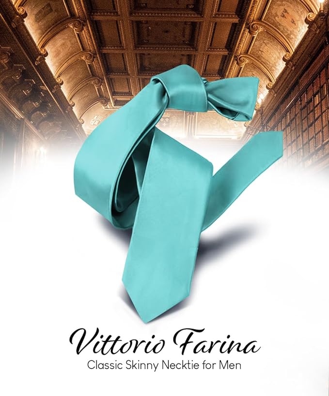 Vittorio Farina Men's Satin Skinny Necktie