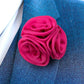 Vittorio Vico Unisex Trio Cluster Satin Flower Lapel Pin