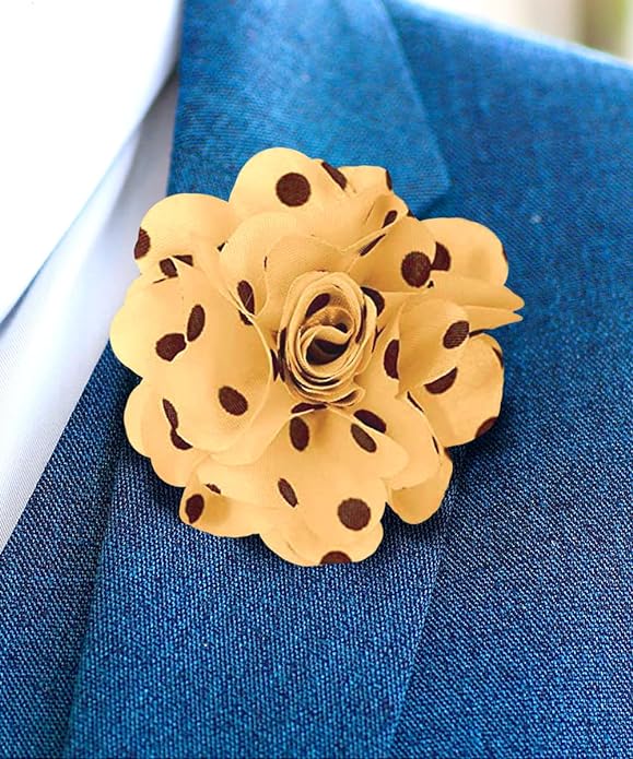 Vittorio Vico Unisex Polka Dot Flower Lapel Pin