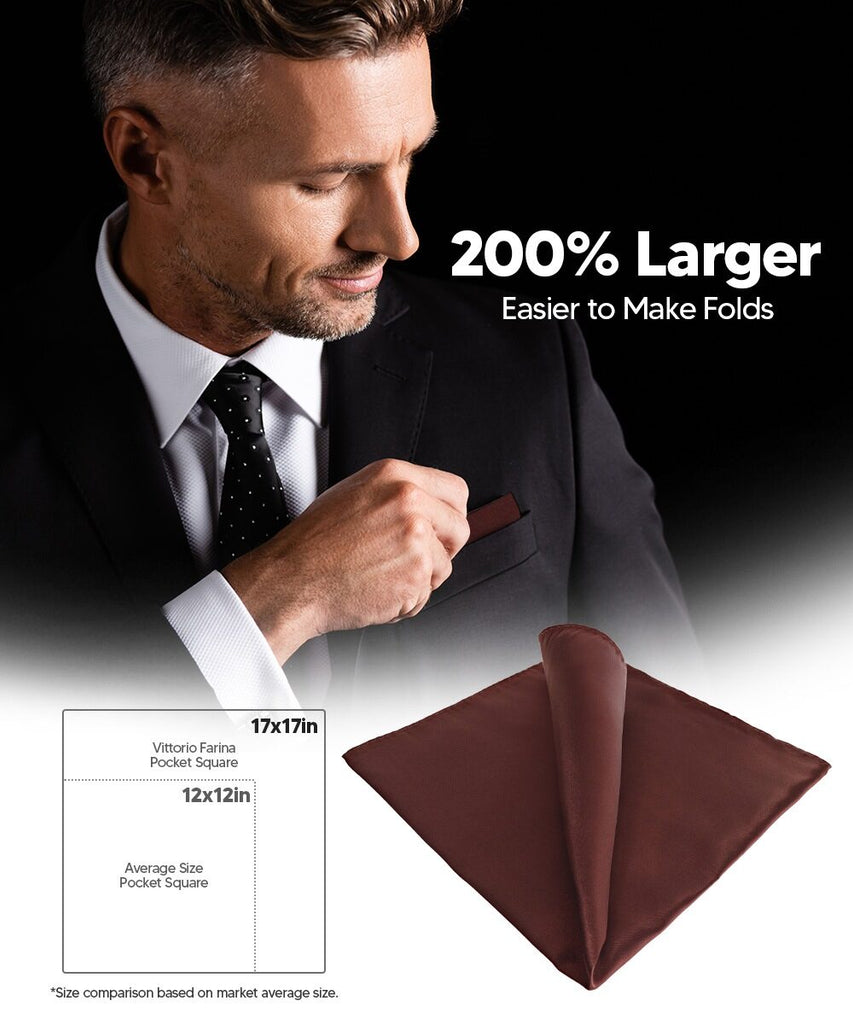 Vittorio Farina Men's Silky Satin Square Pocket Square