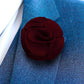 Vittorio Vico Men's Formal Rose Flower Lapel Pin - 78-rose-burgundy - Classy Cufflinks