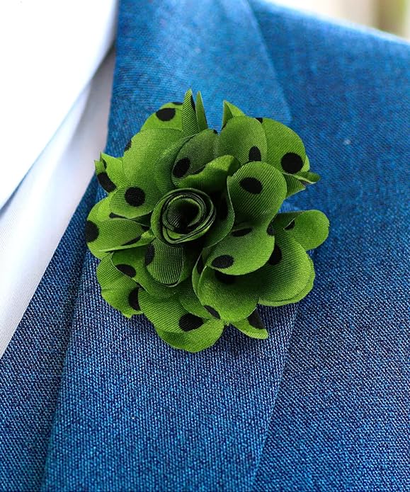 Vittorio Vico Unisex Polka Dot Flower Lapel Pin