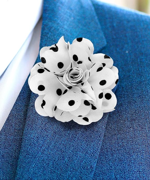 Vittorio Vico Unisex Polka Dot Flower Lapel Pin