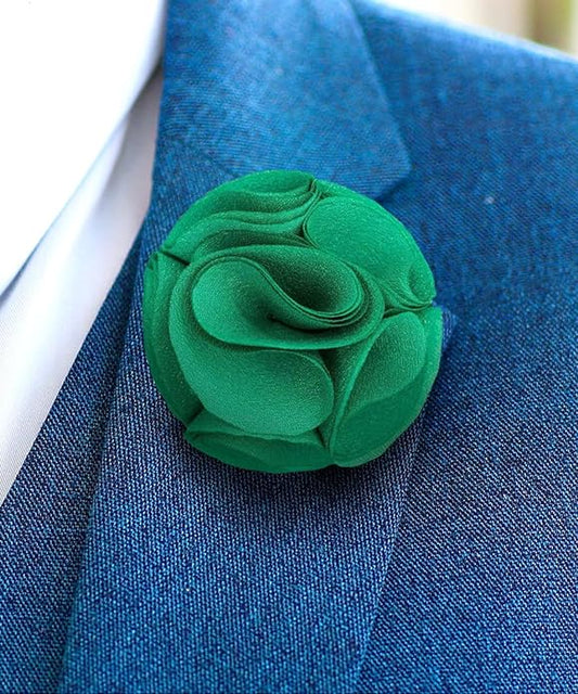 Vittorio Vico Men's Formal Rose Flower Lapel Pin - 81-rose-aqua - Classy Cufflinks