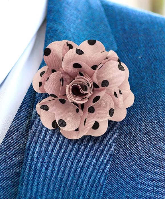 Vittorio Vico Unisex Polka Dot Flower Lapel Pin