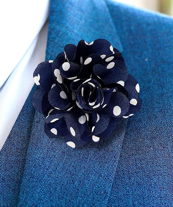 Vittorio Vico Unisex Polka Dot Flower Lapel Pin