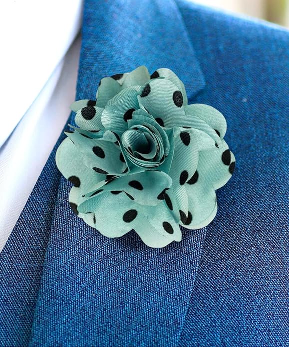 Vittorio Vico Unisex Polka Dot Flower Lapel Pin