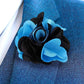 Vittorio Vico Unisex Two Tone Satin Flower Lapel Pin