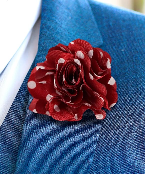 Vittorio Vico Unisex Polka Dot Flower Lapel Pin