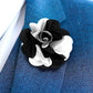 Vittorio Vico Unisex Two Tone Satin Flower Lapel Pin