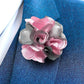 Vittorio Vico Unisex Two Tone Satin Flower Lapel Pin