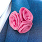 Vittorio Vico Unisex Trio Cluster Satin Flower Lapel Pin