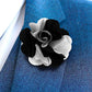 Vittorio Vico Unisex Two Tone Satin Flower Lapel Pin