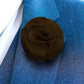 Vittorio Vico Men's Formal Rose Flower Lapel Pin - 84-rose-brown - Classy Cufflinks