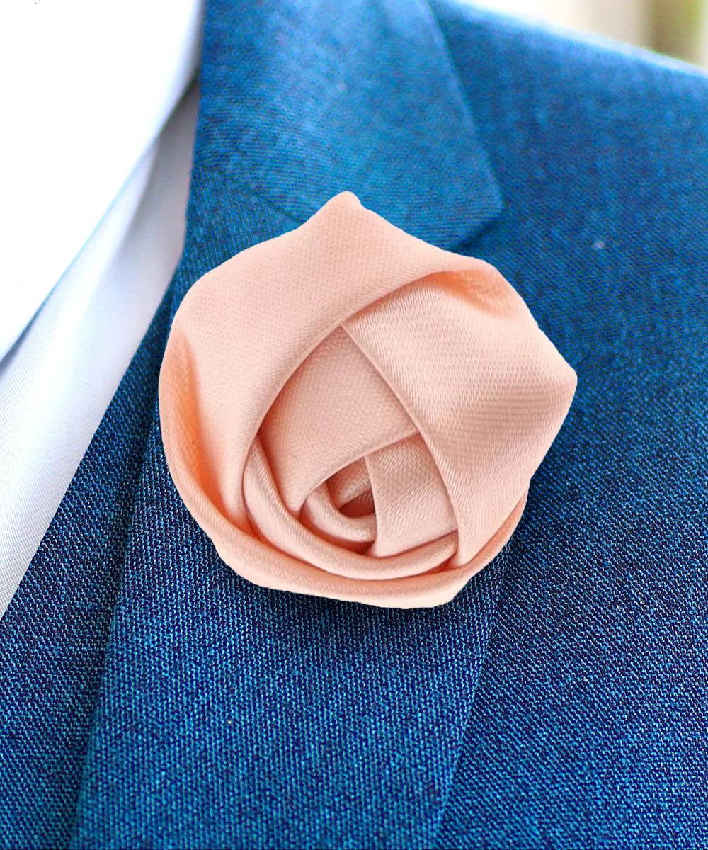 Vittorio Vico Unisex Satin Rose Bud Flower Lapel Pin