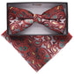 Vittorio Farina Men's Paisley Design Satin Bow Tie & Pocket Square in Gift Box