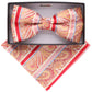 Vittorio Farina Men's Paisley Design Satin Bow Tie & Pocket Square in Gift Box