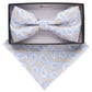 Vittorio Farina Men's Paisley Design Satin Bow Tie & Pocket Square in Gift Box