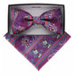 Vittorio Farina Men's Paisley Design Satin Bow Tie & Pocket Square in Gift Box