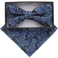 Vittorio Farina Men's Paisley Design Satin Bow Tie & Pocket Square in Gift Box