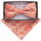 Vittorio Farina Men's Paisley Design Satin Bow Tie & Pocket Square in Gift Box