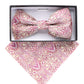 Vittorio Farina Men's Paisley Design Satin Bow Tie & Pocket Square in Gift Box