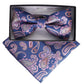 Vittorio Farina Men's Paisley Design Satin Bow Tie & Pocket Square in Gift Box