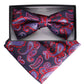 Vittorio Farina Men's Paisley Design Satin Bow Tie & Pocket Square in Gift Box