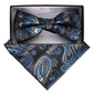 Vittorio Farina Men's Paisley Design Satin Bow Tie & Pocket Square in Gift Box